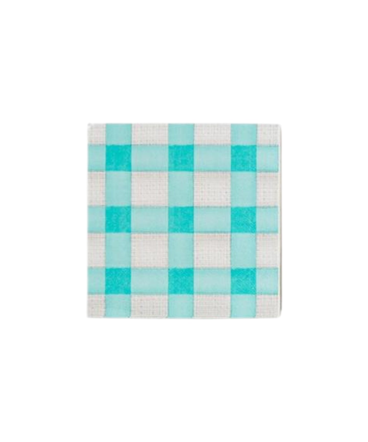 Spring Paper Napkins Blue Checkered