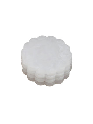 Resin Scallop Coaster White