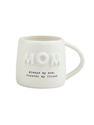 Mom Chunky Letter Mugs White