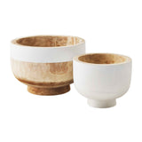 White Two-Tone Wood Bowl