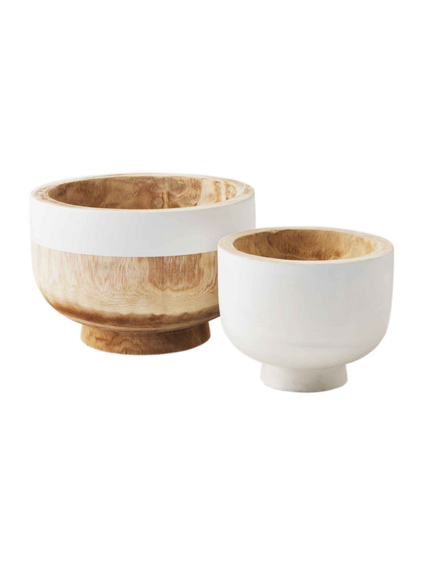 White Two-Tone Wood Bowl