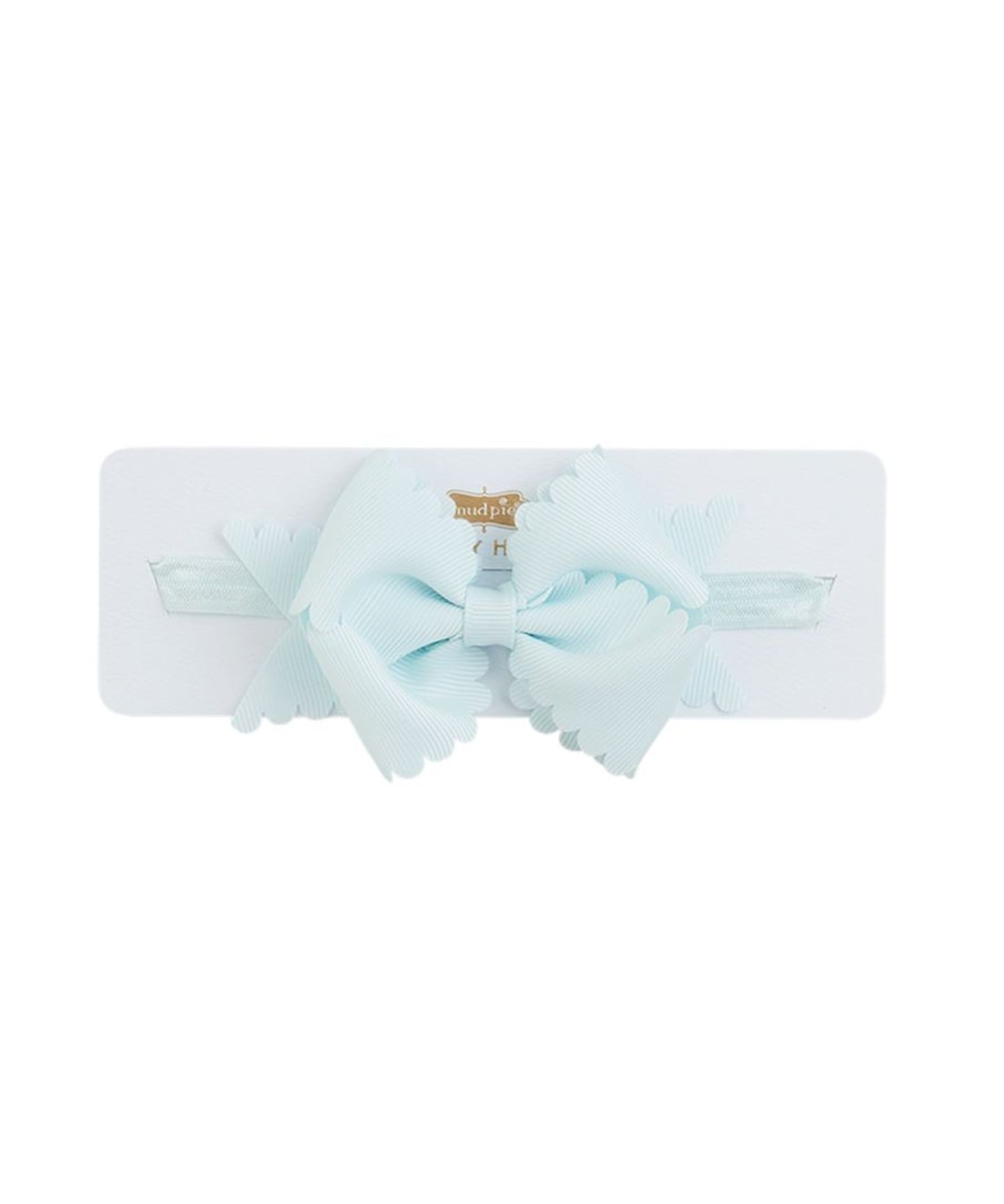 Scallop Bow Headband Light Blue