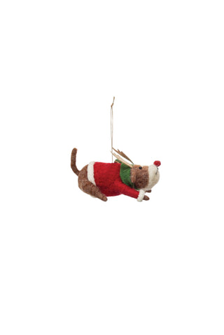 Wool Felt Holiday Dog
