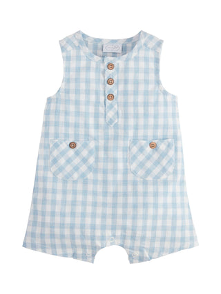 Gingham Overalls Blue