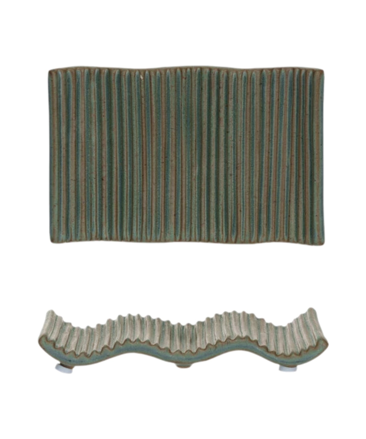 Stoneware Soap Dish Ribbed