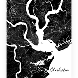 My Sister's Cottage | Charleston Map Print Black & White