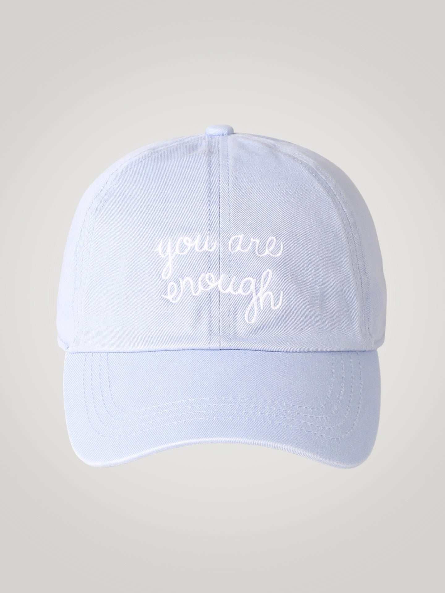"you are enough" Embroidered Baseball Hat Light Blue
