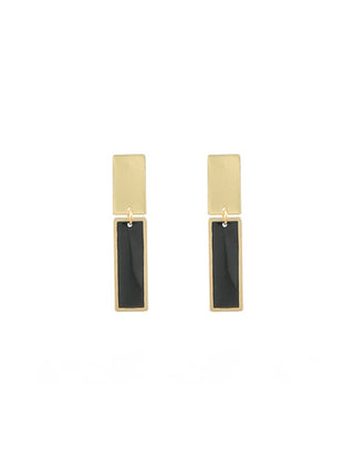 Double Bar Drop Earrings Black