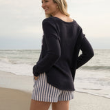 Beach V-Neck Sweater Navy