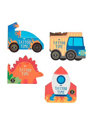 Vehicles & Dinos Temporary Tattoo Books