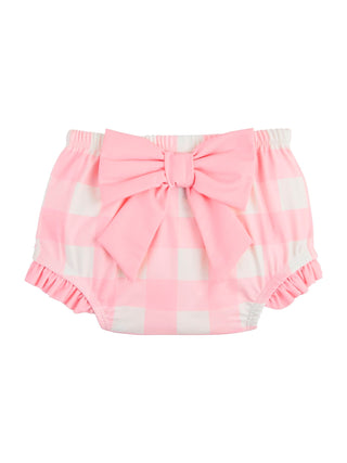 Smocked Pink Check Two-Piece Swimsuit