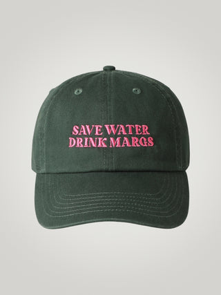 "Save Water Drink Margs" Embroidered Hat Green