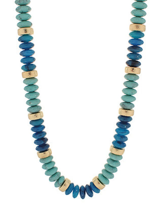 Multi-Color Beaded Necklace Blue