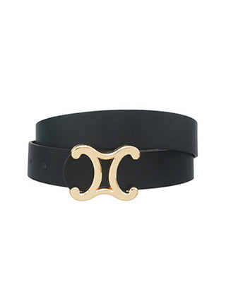 Mirrored C Buckle Belt Black