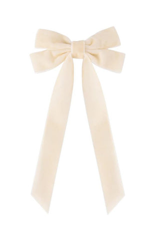 Velvet Ribbon Bow-Beige