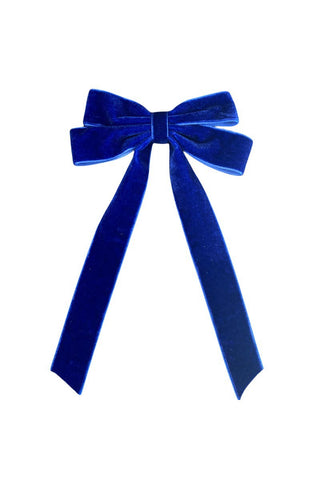 Velvet Ribbon Bow-Navy