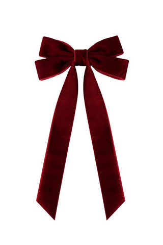 Velvet Ribbon Bow-Wine Red