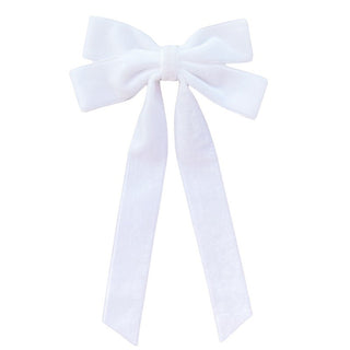 Velvet Hair Bow-White