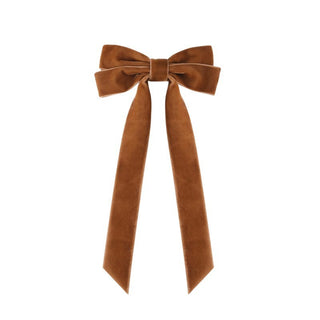 Velvet Hair Bow-Brown