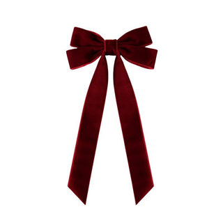 Velvet Hair Bow-Red