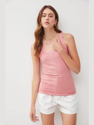 Ribbed Scoop Neck Tank