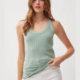 Ribbed Scoop Neck Tank