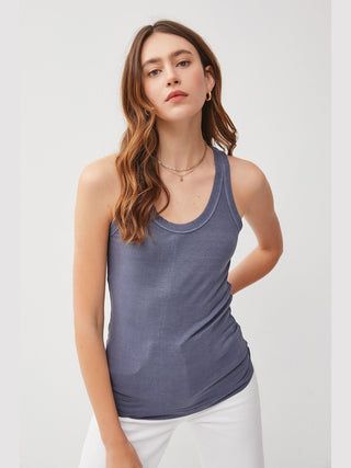 Ribbed Scoop Neck Tank