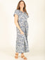 Pre-Order: Blue & White Daisy Print Maxi Dress