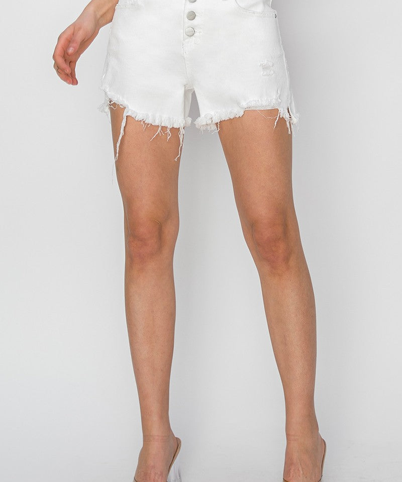 Button Down High Rise Shorts