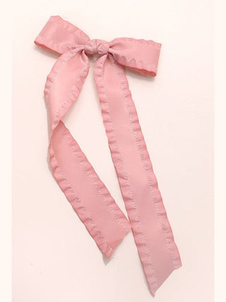 Scalloped Trim Satin Bow