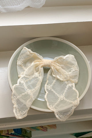 Lace Bow Hair Clip-Cross