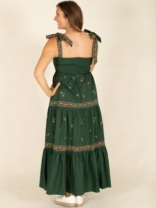 Embroidered Tiered Maxi Dress