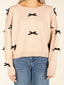 Velvet Bow Cream Sweater