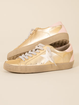 Paula Metallic Gold Sneakers