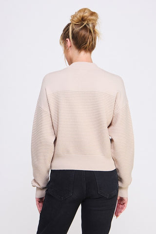 Waffle Knit Quarter Zip Pullover