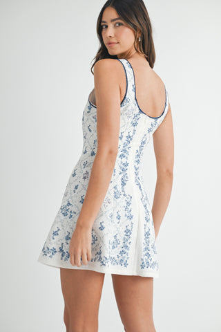 Button Front Floral Mini Dress