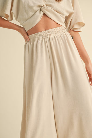 Elastic Waist Linen Pants