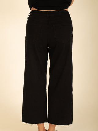 High Rise Crop Wide Leg Jeans