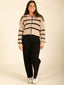 Stripe Double Zip Sweater