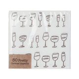 Wine Glasses Paper Cocktail Napkins 