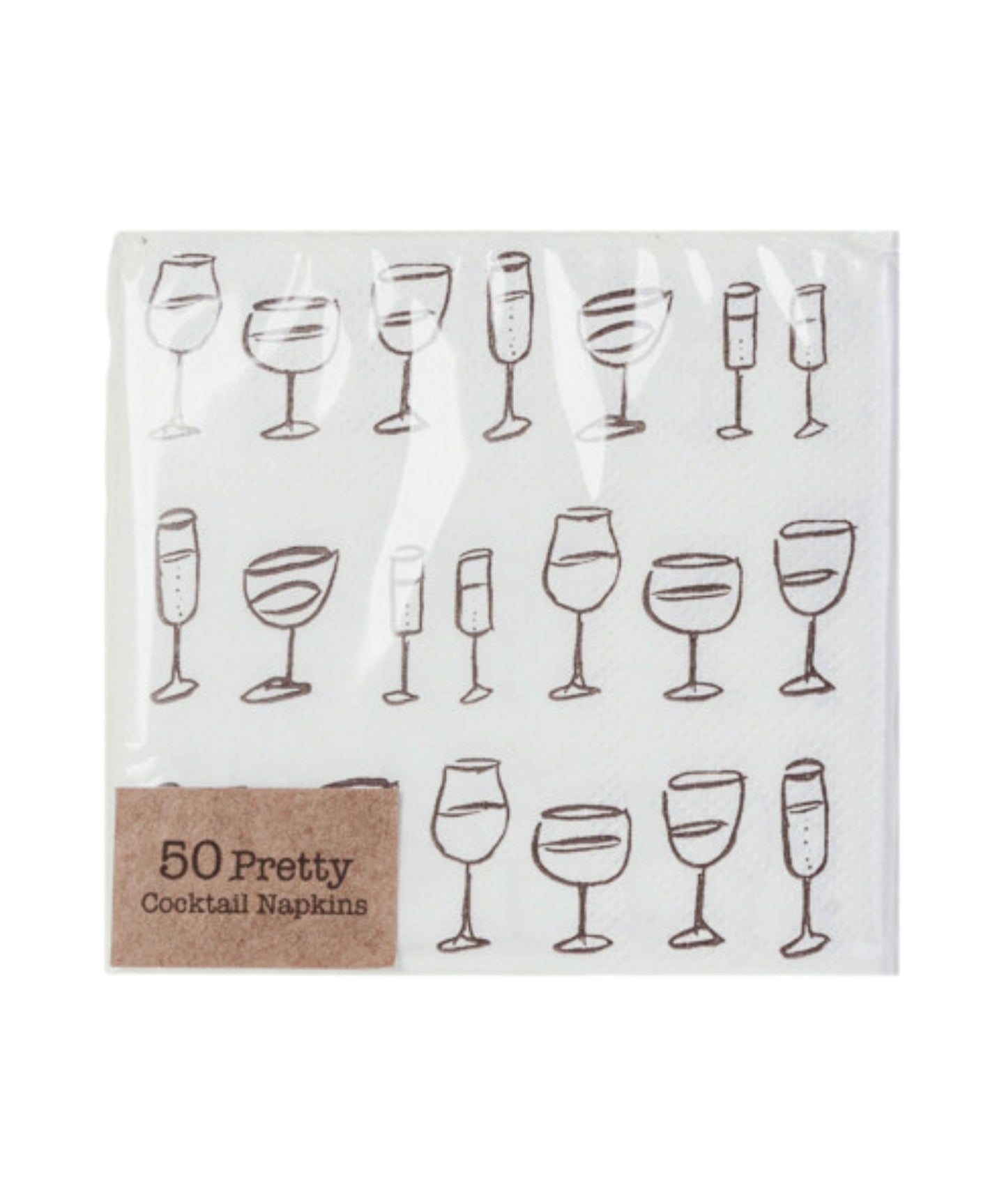 Wine Glasses Paper Cocktail Napkins 