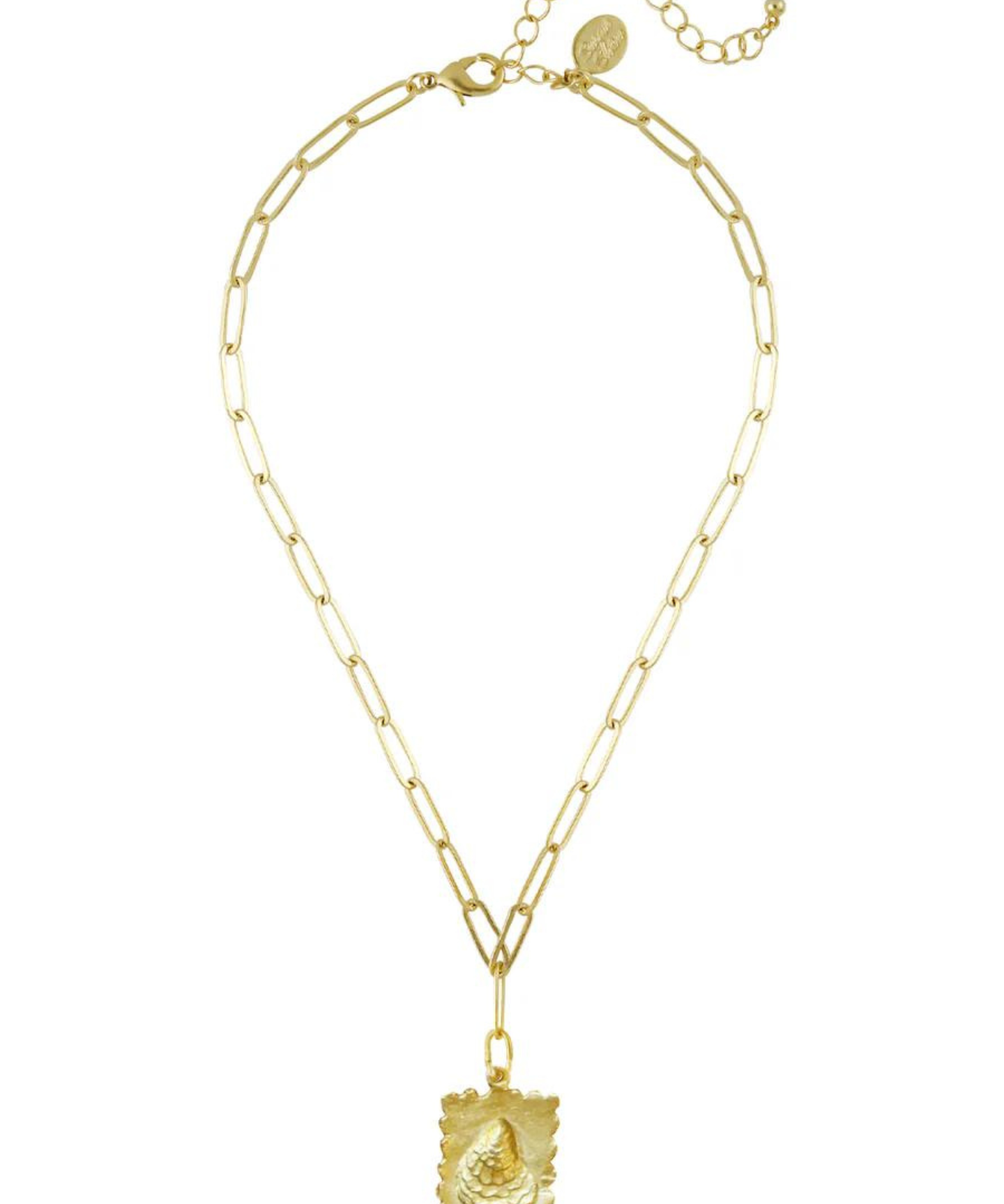 Susan Shaw | 24k Gold | Oyster Stamp Necklace