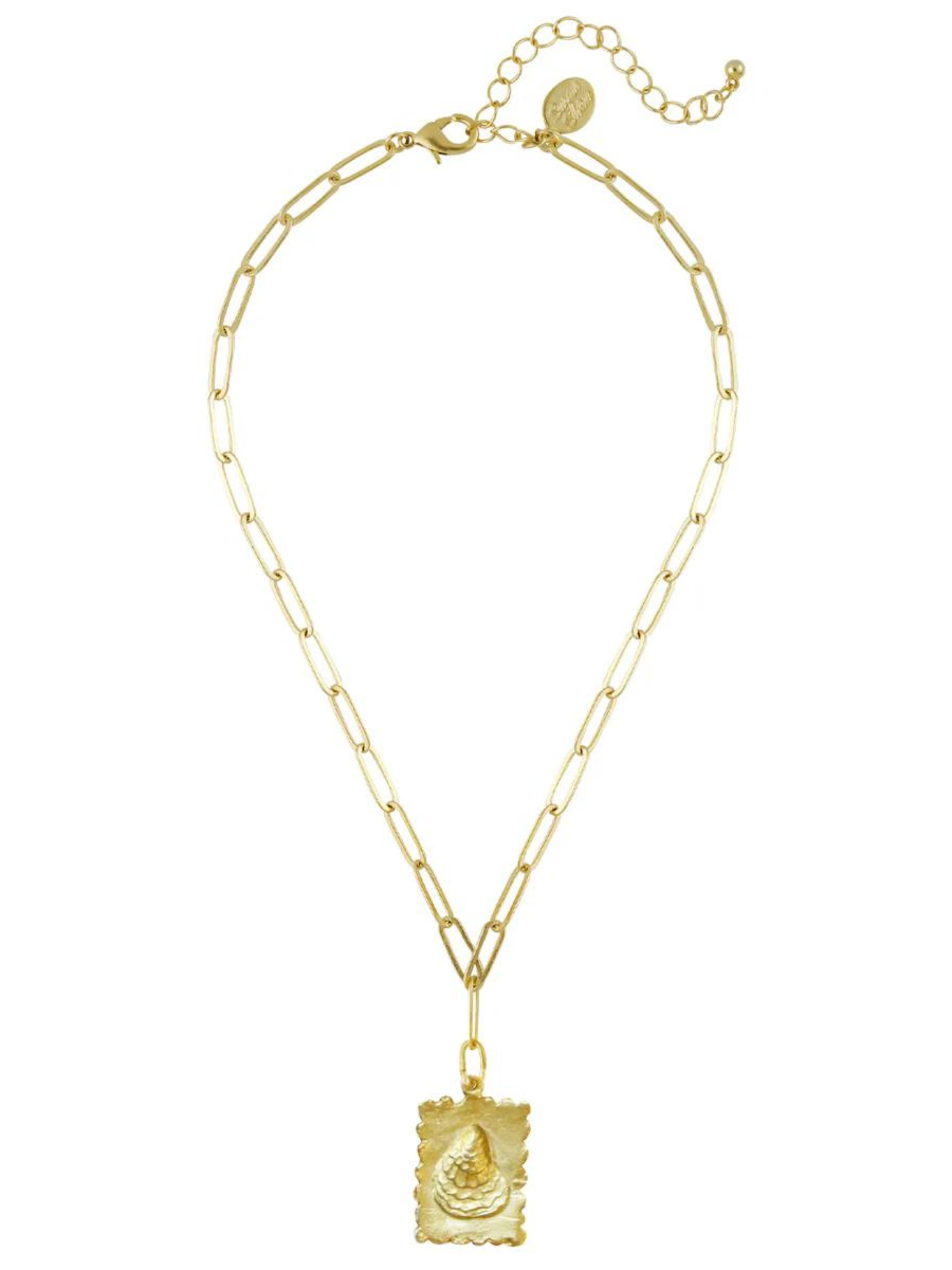Susan Shaw | 24k Gold | Oyster Stamp Necklace