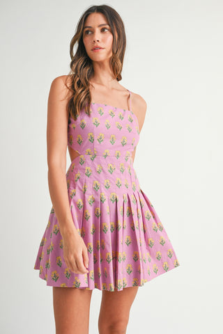 Cut Out Mini Dress Pink
