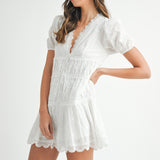 Eyelet Lace Mini Dress (detail view 5)