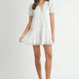 Eyelet Lace Mini Dress (detail view 6)