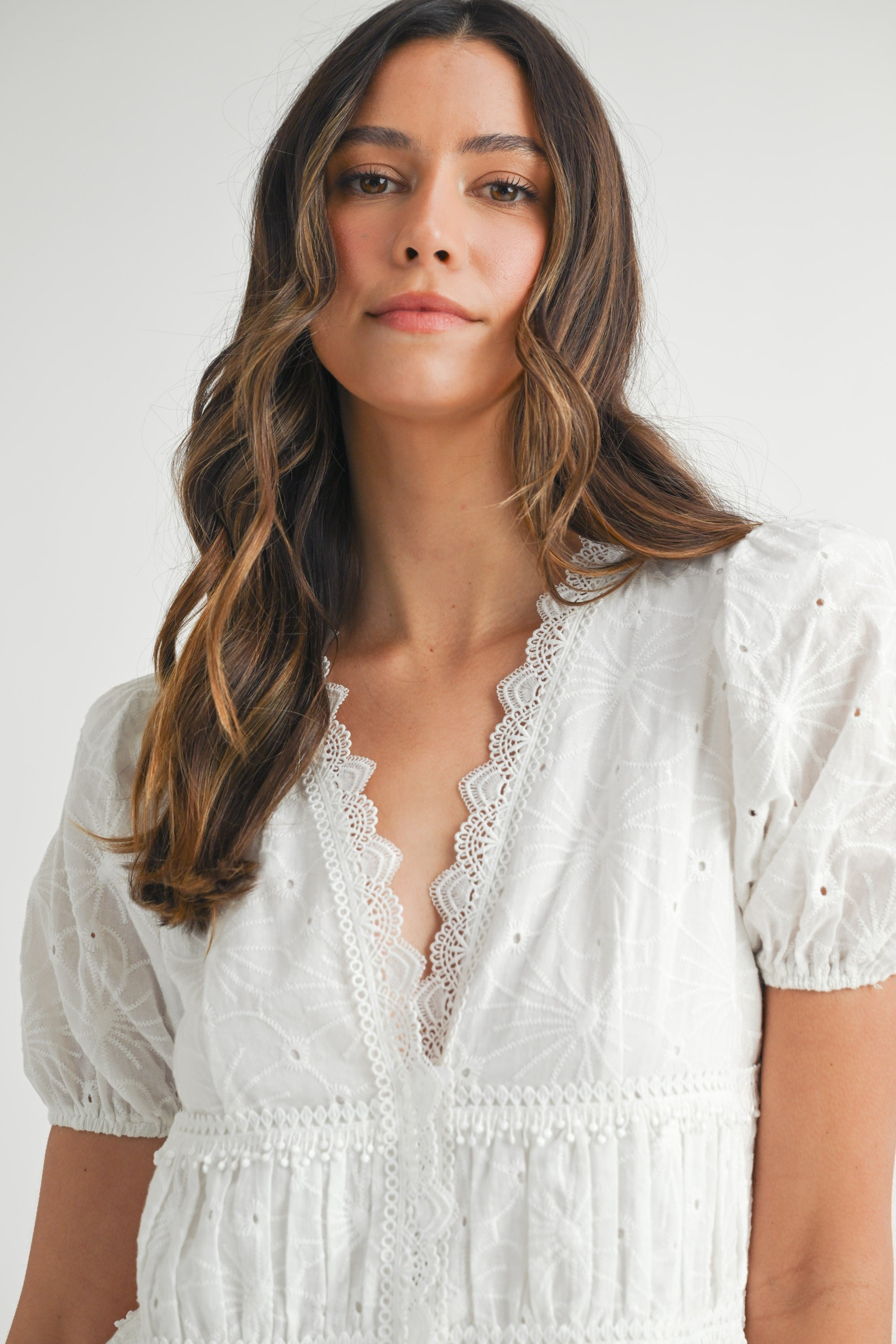 Eyelet Lace Mini Dress (detail view 4)