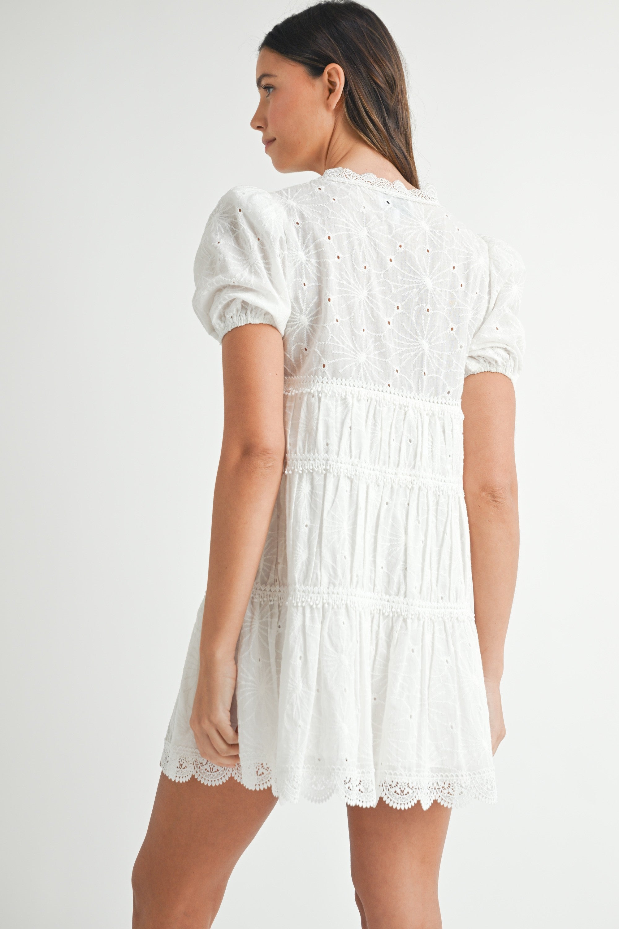 Eyelet Lace Mini Dress (detail view 3)