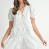 Eyelet Lace Mini Dress