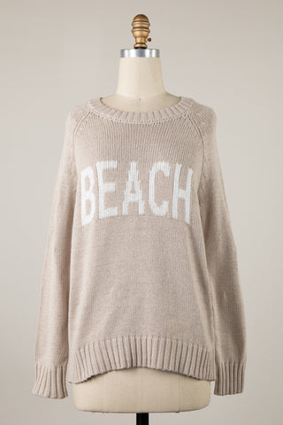 Beach Crewneck Sweater Khaki